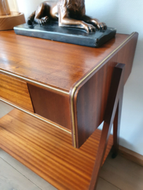 Vintage retro tafeltje op wieltjes 50s/60s
