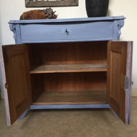 Antieke Biedermeier penantkast "denimwash"