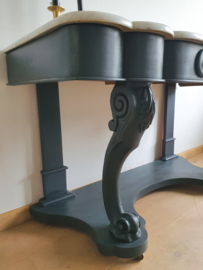 Antieke trumeau / sidetable met marmeren blad