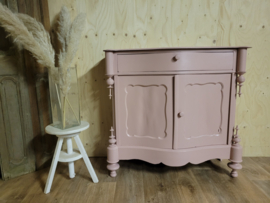 Antieke Biedermeier penantkast / commode Massai / oud roze