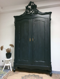 Antieke Biedermeier kuifkast in de kleur "Pure black" zwart