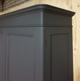 Antieke linnenkast XL Graphite grijs