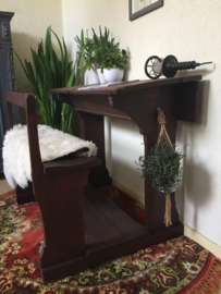 Retro Vintage oude schoolbank met kleptafel