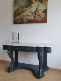 Antieke trumeau / sidetable met marmeren blad