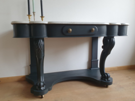 Antieke trumeau / sidetable met marmeren blad