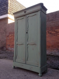 Antieke brocante Biedermeier Meidenkast "olive green"