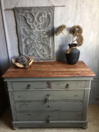 Antieke brocante stoere landelijke ladekast / commode