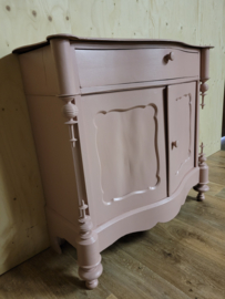 Antieke Biedermeier penantkast / commode Massai / oud roze