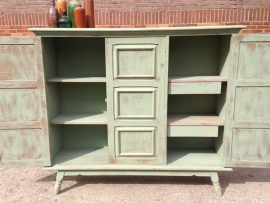 Retro / vintage / botanische wandkast / dressoir "olive green"