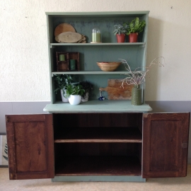 Brocante landelijke boeren keukenkast "olive green"