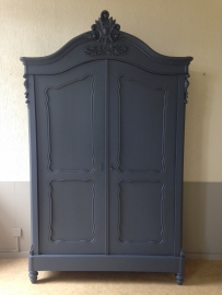 Antieke Biedermeier kuifkast "denim blue"