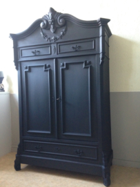 Antieke Biedermeier kuifkast / meidenkast "Pure Black"