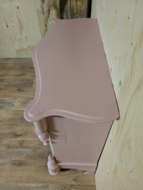 Antieke Biedermeier penantkast / commode Massai / oud roze