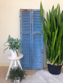 Antieke luiken / louvre deuren blauw / groen