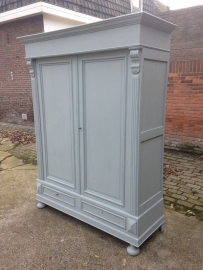 Grote antieke demontabele kantoor / archiefkast 0% BTW