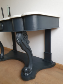 Antieke trumeau / sidetable met marmeren blad