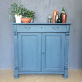 Antieke meidenkast / commode"Denim" blauw