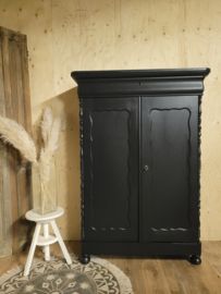 Antieke Biedermeier meidenkast "Pure Black" zwart