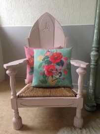 Poederroze lage prinsessenstoel / zetel / fauteuil