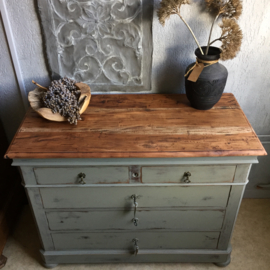 Antieke brocante stoere landelijke ladekast / commode