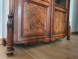 Antieke Biedermeier mahoniehouten landelijke vitrinekast