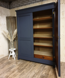 Antieke linnenkast XL Graphite grijs