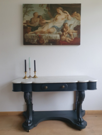 Antieke trumeau / sidetable met marmeren blad