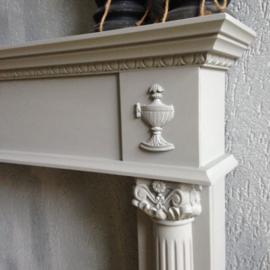 Landelijke brocante open haard schouw / ombouw / schoorsteenmantel "Fine silver"