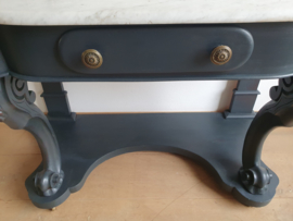 Antieke trumeau / sidetable met marmeren blad