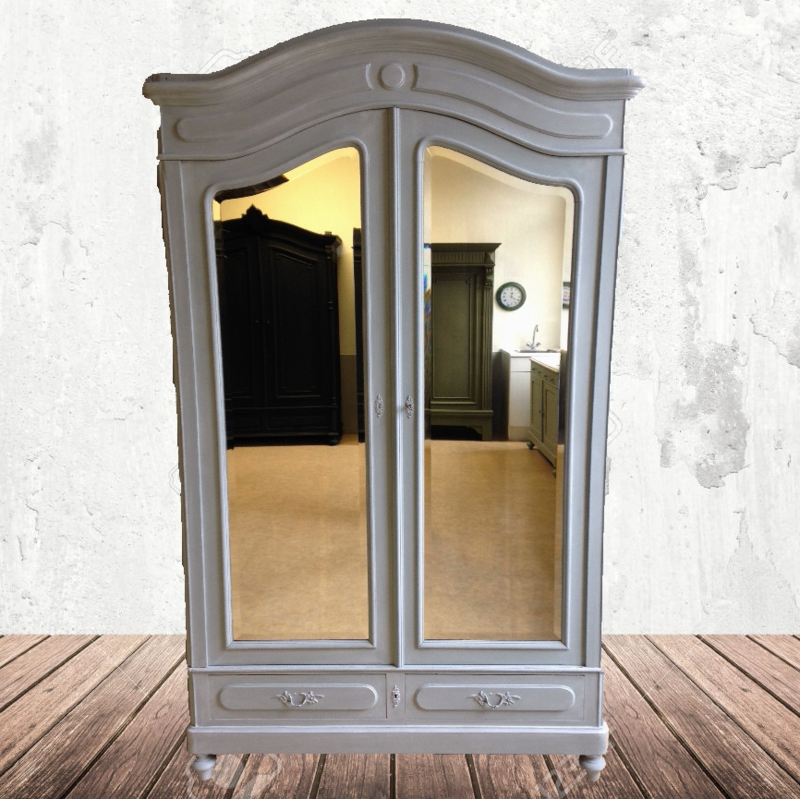 Civic Kosciuszko vertrouwen Antieke Franse spiegelkast / hangkast met facetgeslepen spiegels "Mineral  grey" | Verkocht | Woonwinkel Van Toen voor antieke, landelijke en brocante  meubels