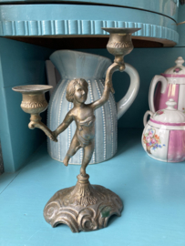 Brocante dubbele kandelaar