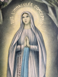 Schilderij Lourdes in houtenlijst