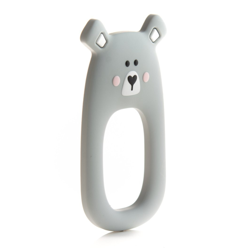 BIJTRINGEN EN RAMMELAARS | newbornmusthaves Mijn Eerste Natuurlijke Rubber Grijze Duif Baby Speelgoed