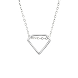 Diamond shape necklace //  925 silver