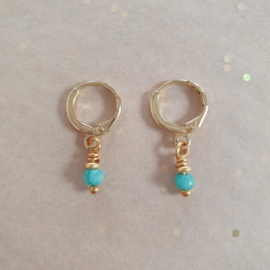 Stone earring // Turquoise Gold