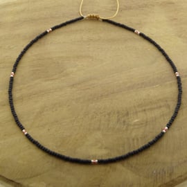 Basic Black Necklace // Silver