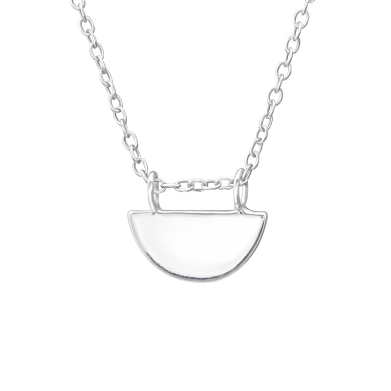 Half round shaped necklace //  925 silver
