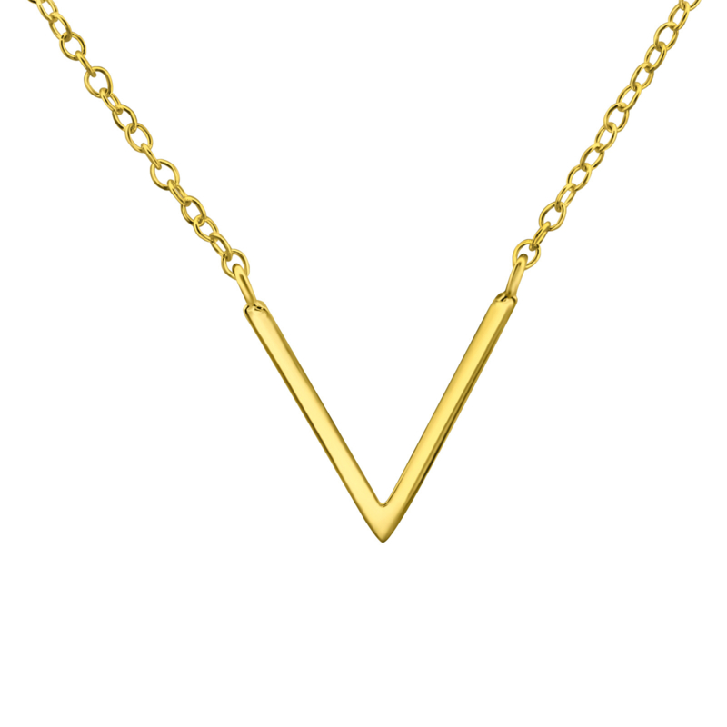 "V" necklace // Gold-plated 925 silver