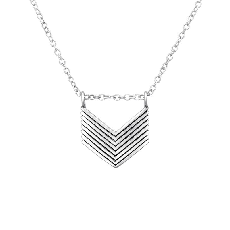 Chevron necklace //  925 silver