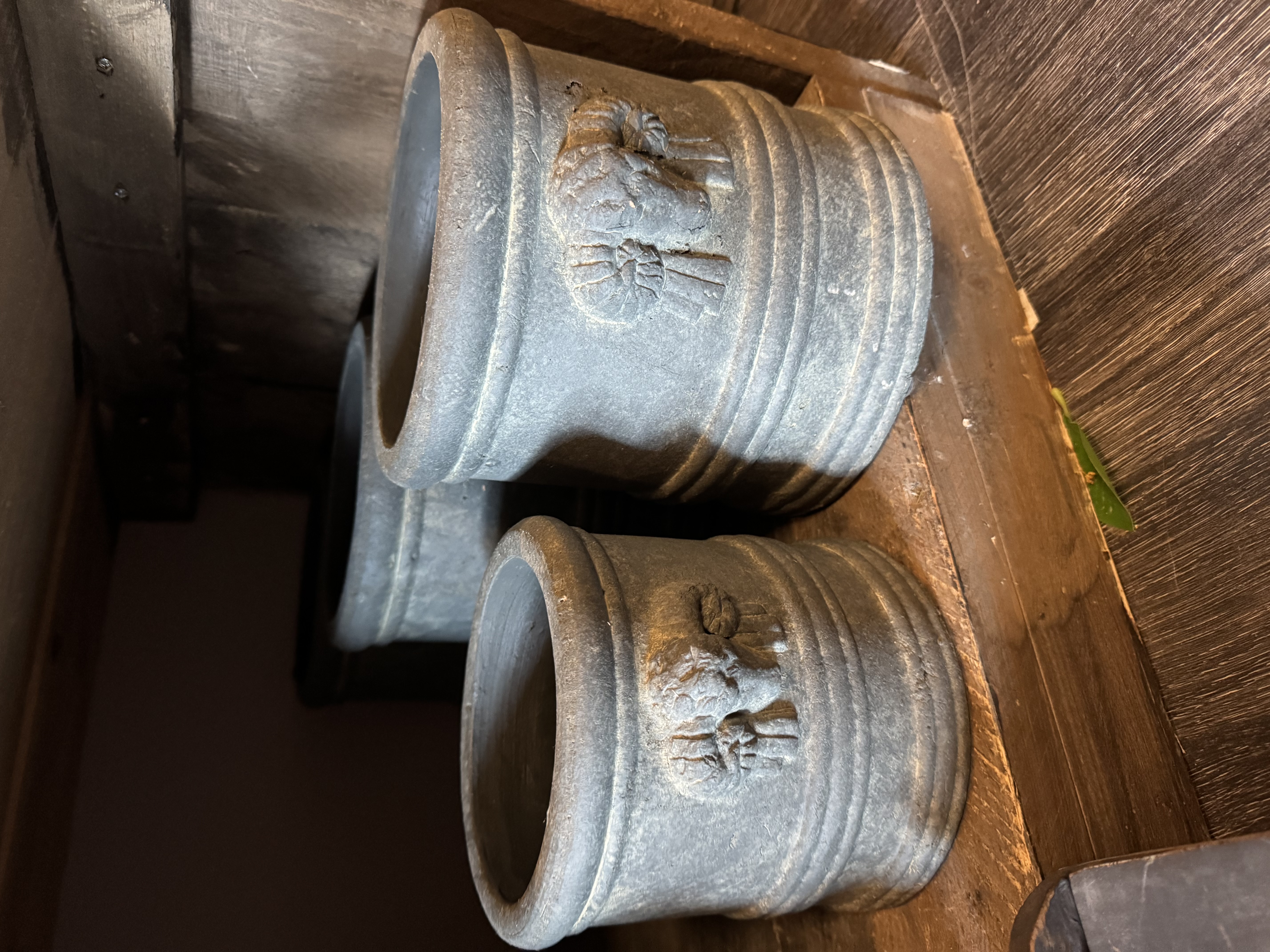 Bloempot M met ram grijs majestic vintage
