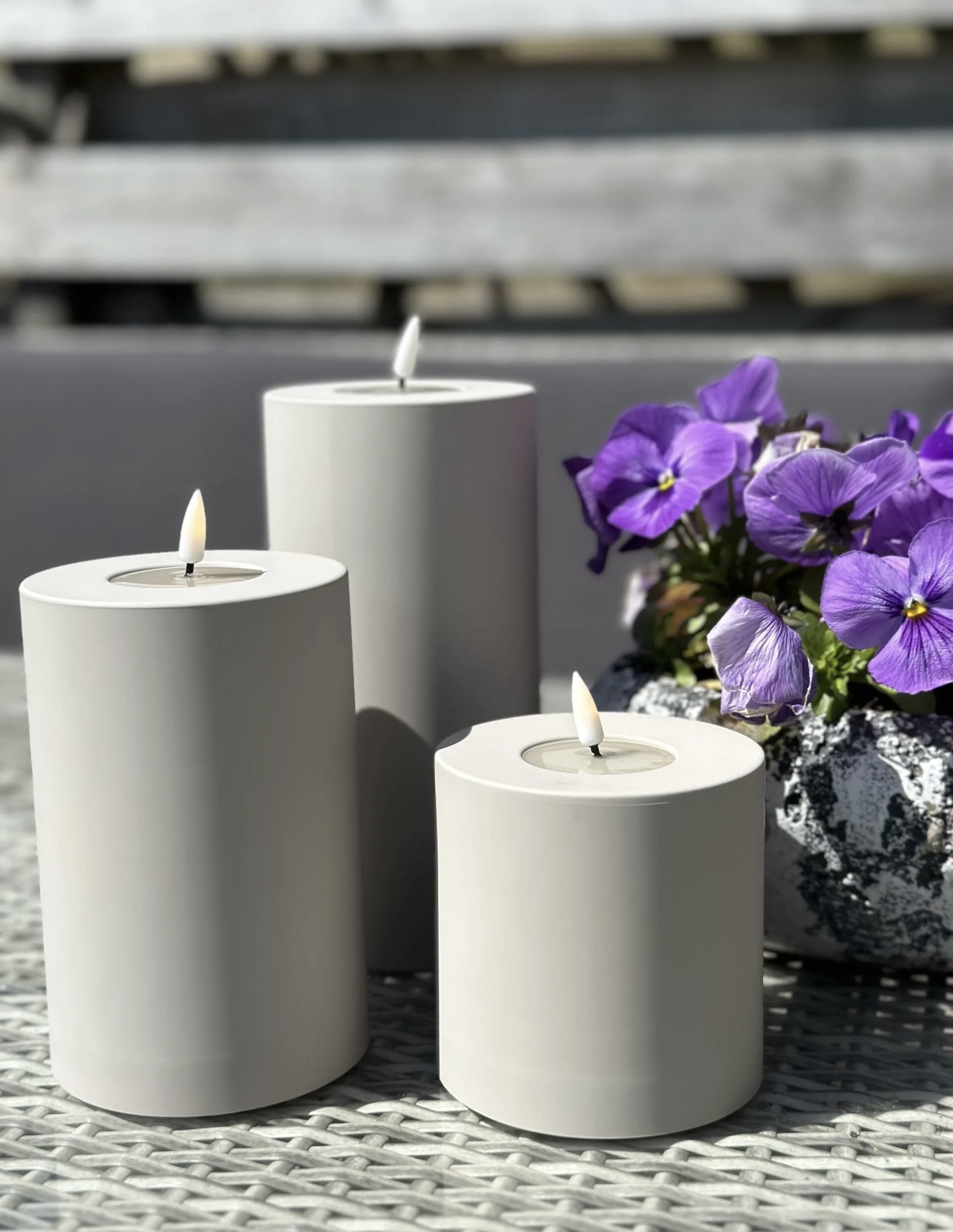 Outdoor kaars - zand - 10x20cm h
