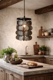 Hanglamp met grijze schijfjes