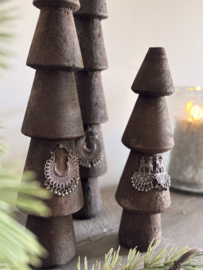 Houten kerstboom met ornament L