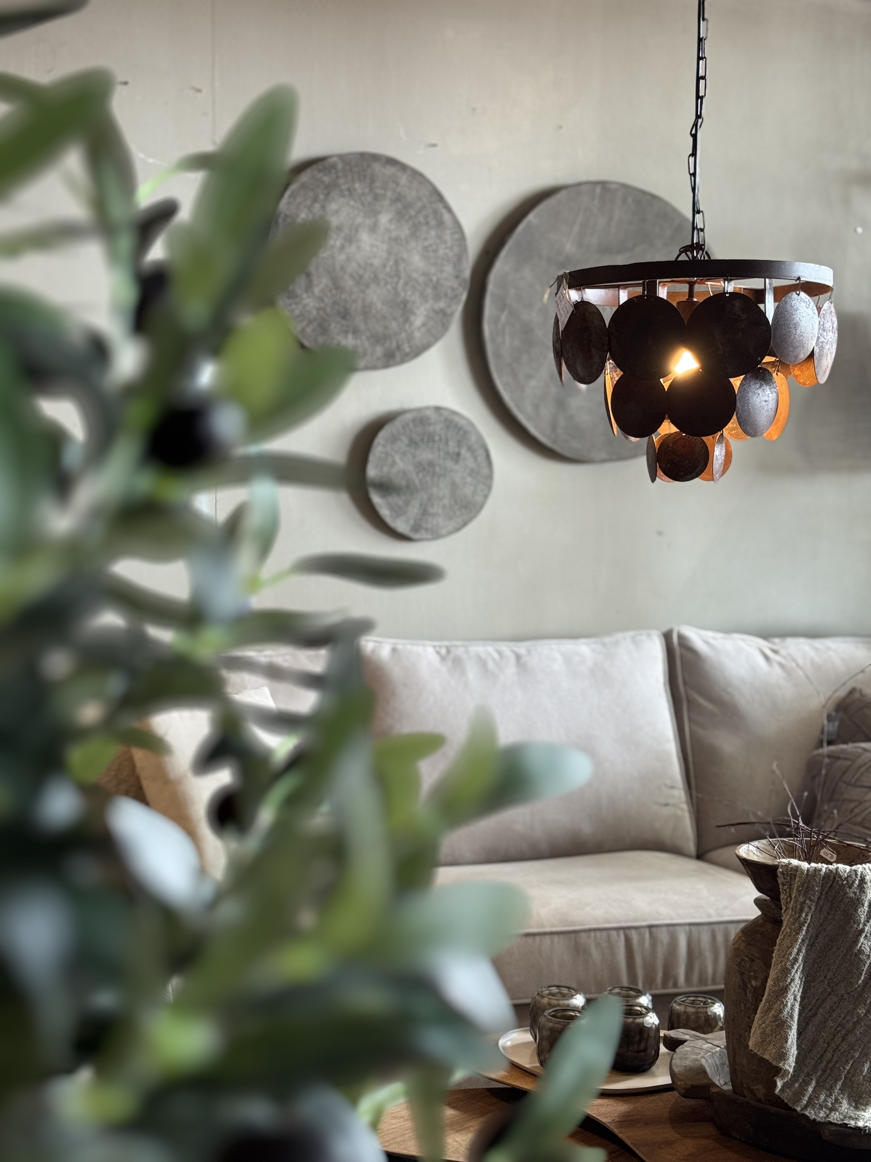 Hanglamp roest 50cm.
