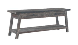 Sidetable Miring met schuine poot, 2 lades en onderblad