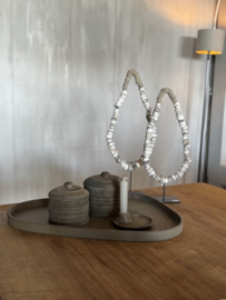 Chamada taupe tray, L, croco.