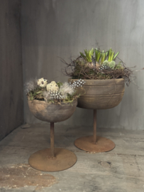 Houten schaaltje op voet L