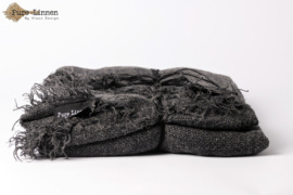 Rond linnen tafelkleed 170 cm grijs stone washed