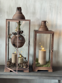 Metalen windlicht roest L