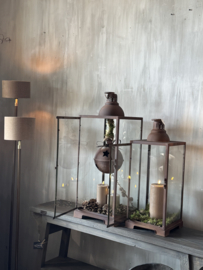 Metalen windlicht roest L